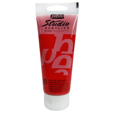 Peinture Studio Acrylique Tube Ecarlate Quinacridone 100 ml - PÉBÉO