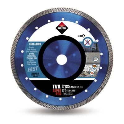 Disque diamant matériaux durs TURBO VIPER - Ø 125 mm - Gedimat - RUBI