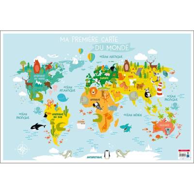 Poster Ma première carte du Monde 52 x 76 cm