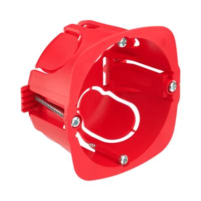 Boîte d'encastrement cloison sèche rouge 1 poste D67mm P40mm - Gedimat - DEBFLEX