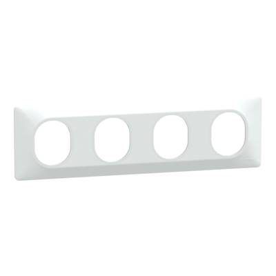 Plaque de finition 4 postes horizontal entraxe 71mm OVALIS - blanc - Gedimat