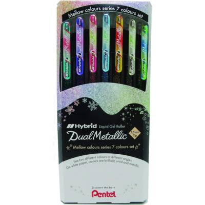 Pochette de 7 Rollers encre gel métallique Dual Metallic K110