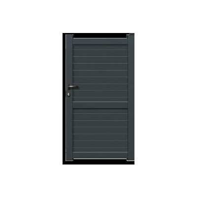 Portillon LACAUNE alu gris anthracite structuré - h.1,806 x l.1,05 m - Gedimat - GARDEN GATE