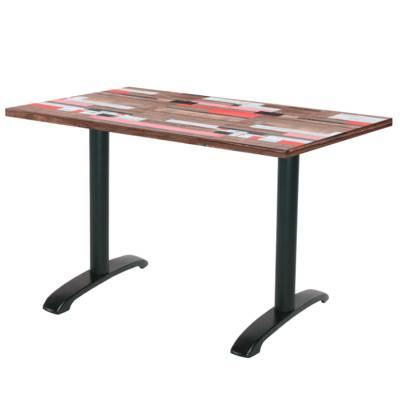 Table pied noir 120x70cm redden wood - intérieur - RestooTab