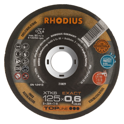 DISQUE A TRONCONNER EXTRA-FIN - XTK6 EXACT - 125 x 0.6 MM - RHODIUS - 210829 - RHODIUS SARL