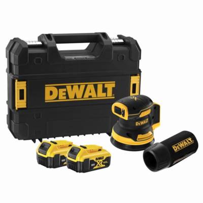 Ponceuse excentrique XR 18V 125 mm Brushless DEWALT - 2 batteries 5.0Ah + coffret TSTAK - sans chargeur - DCW210P2-QW
