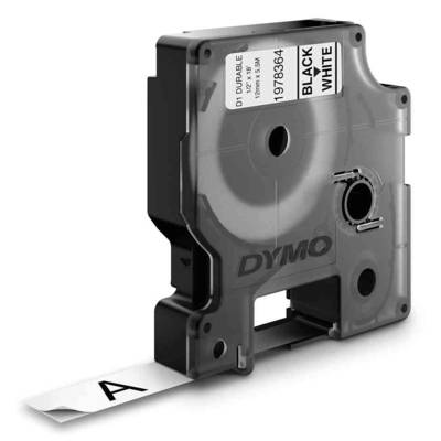 Ruban D1 Vinyle d'etiquette HP noir/blanc 12 mm x 3 m