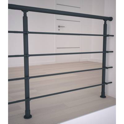 Kit Rondo Primo rampe et garde-corps aluminium gris anthracite - 1.20m - Gedimat