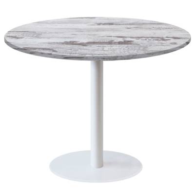 Table pied blanc Ø120cm chene islande - intérieur - RestooTab