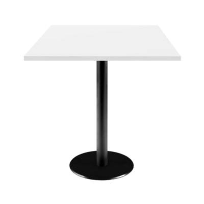 Table pied noir 70x70cm blanc - intérieur - RestooTab
