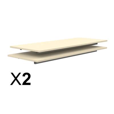 Lot de 2 plateaux TAGE/GANGE ép.19 mm mélaminé chant ABS - 130x50 cm - Coquille d'œuf - MOBIDECOR