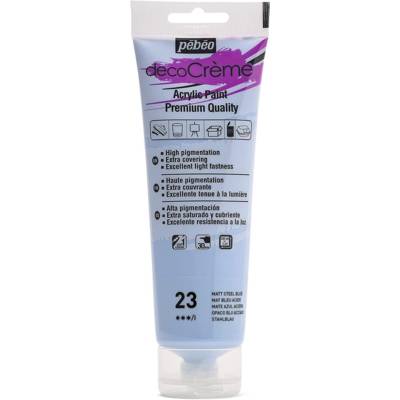 Tube 120ml Peinture Acrylique Décocrème Mat BLEU ACIER
