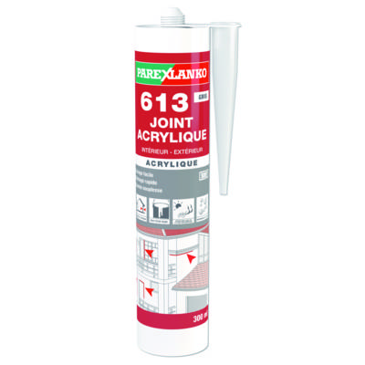 Mastic 613 JOINT ACRYLIQUE gris - cartouche de 300ml - Gedimat - PAREXLANKO