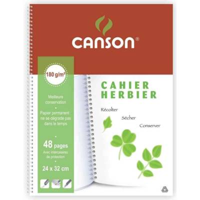 Cahier Herbier 240 x 320 mm 48 pages 180g avec Intercalaires de séchage Protection