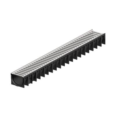 Caniveau en polyétylène 100 avec grille passerelle acier galvanisé A15 - h.70 mm - Gedimat