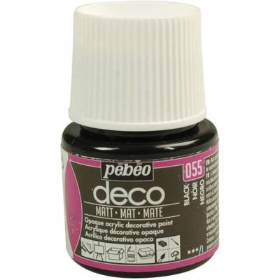 Flacon 45ml peinture acrylique Déco Mat NOIR - PÉBÉO