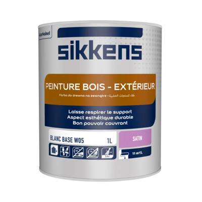 Peinture bois extérieur SATIN blanc base W05 satin - Gedimat - SIKKENS ARTISANS