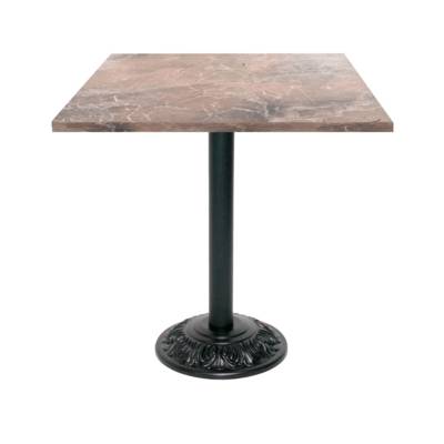 Table pied noir 70x70cm marbre grec - intérieur - RestooTab