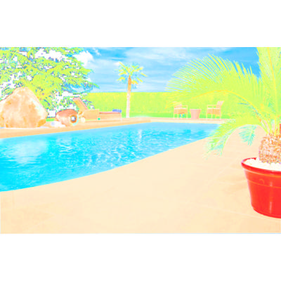 Margelle droite pierre reconstituée RUSTIQUE BULLEE ton pierre nuancé - 50x33x3,5cm - Gedimat