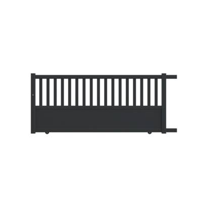 Portail coulissant AURORE alu gris anthracite structuré - Gedimat - GARDEN GATE