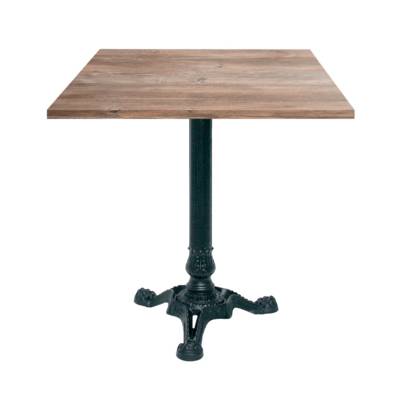 Table pied noir 70x70cm chene saman - intérieur - RestooTab