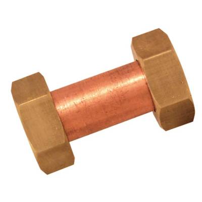 Raccord droit cuivre femelle femelle à écrous laiton brut à visser diam.15x41mm en vrac 1 pièce - Gedimat - BOUTTE