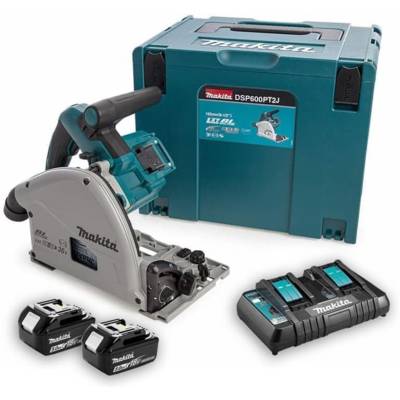 Scie plongeante 36V LXT (2x18V) 165 mm - MAKITA - avec 2 batteries 18V 5.0Ah, chargeur double, MakPac - DSP600PT2J - Maxoutil