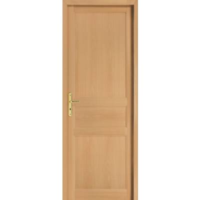 Bloc-porte bois exotique CLICHY ayous replaqué à recouvrement H.92 mm - 204 x 73 cm - gauche poussant - Serrure à penne dormant demi - Gedimat - MENUISERIES D'OLT