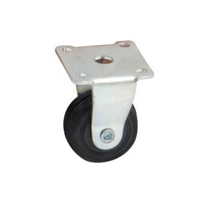 Roulette fixe à platine rectangulaire AVL - Roue caoutchouc Ø 40 - Charge 35 kg - 508641A - Maxoutil