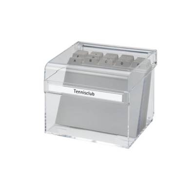 Boîte à fiches Acrylique Transparent A6 avec intercalires