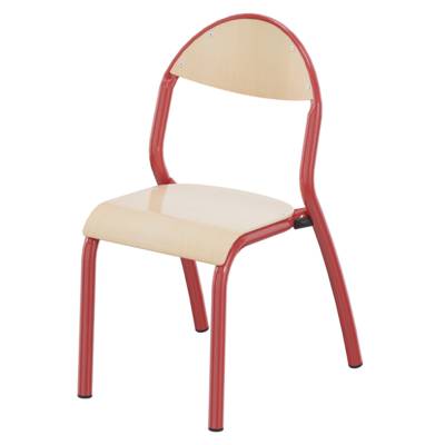 Chaise NUAGE assise et dossier bois Blueprotech® piètement époxy  - T2 - Rouge RAL 3000 - Mobidecor