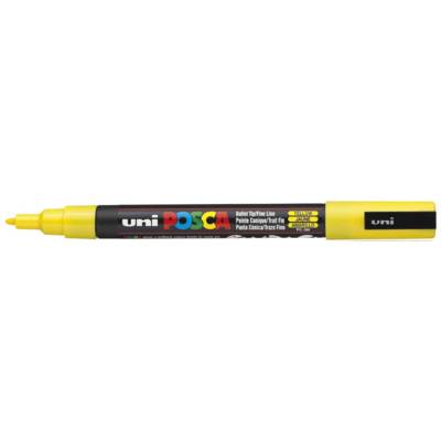 Marqueur pointe conique fine pc3m 0,9 - 1,3mm jaune - POSCA