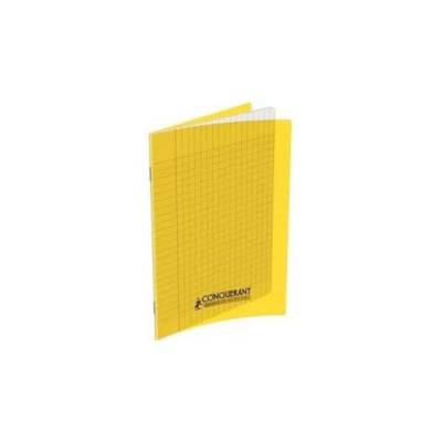 Cahier conquérant polypro agrafé 24x32 cm 140P 90G grands carreaux jaune