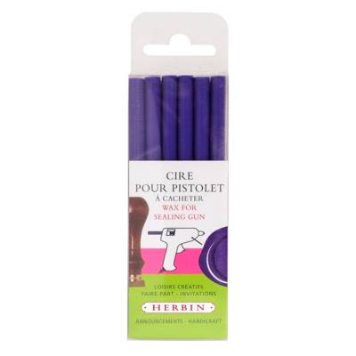 6 Batons de cire pour pistolet - Aubergine