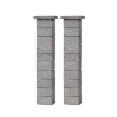 Kit 2 piliers MARBRÉ - 171 x 30 x 30 cm - gris - Gedimat