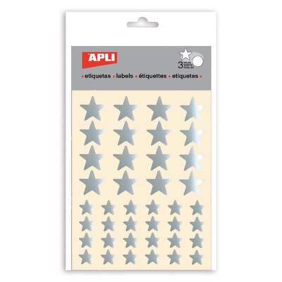 Etui lot 120 Gommettes Métallisées Etoile (3F 11,5X15 cm) Argent