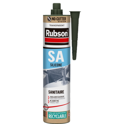 Mastic Silicone Acétique Sanitaire RUBSON - 300ml - translucide - 165173