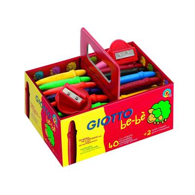 Paquet de de 40 crayons à la cire incassables + 2 taille crayons