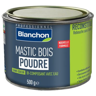 Mastic bois poudre bois Blanc 500g - BLANCHON - 02103111