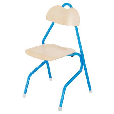 Chaise TEMPO assise et dossier bois Blueprotech® piètement aluminium époxy - T6 - bleu RAL 5015 - Mobidecor