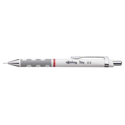Portemines fin Tikky 0,5 mm Grip Pte Métal Chromée Blanc - Rotring