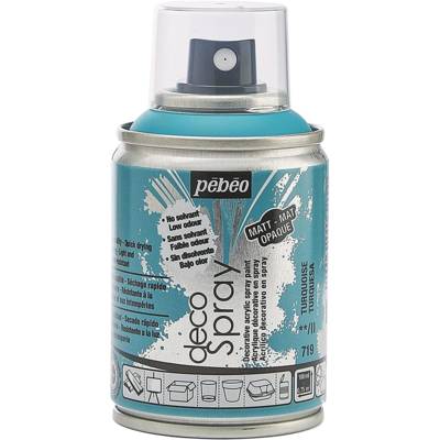 Aérosol 100 ml Peinture opaque permanente faible odeur TURQUOISE - PÉBÉO