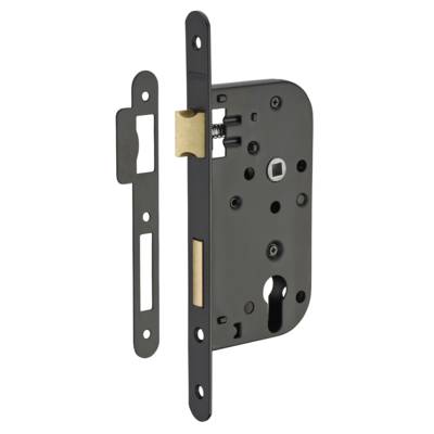 Boitier serrure à encastrer axe 50mm cylindre noir entraxe 70mm - Gedimat - THIRARD