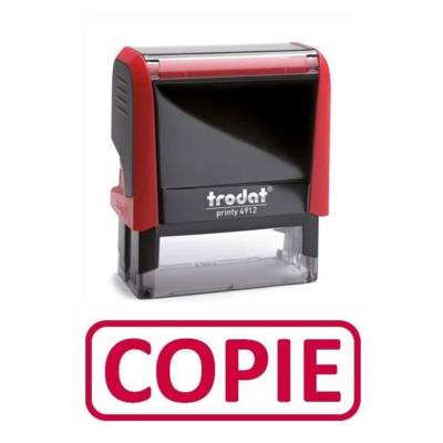 Tampon X-print 4912 Formule Commerciale Texte + Picto "COPIE" Rouge