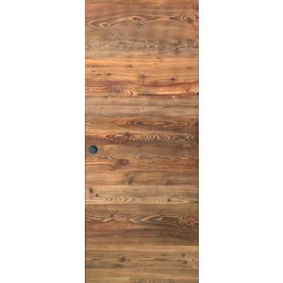Porte coulissante pleine MEGEVE vieux bois - 204 x73 cm - tire - Gedimat - VALGRAD