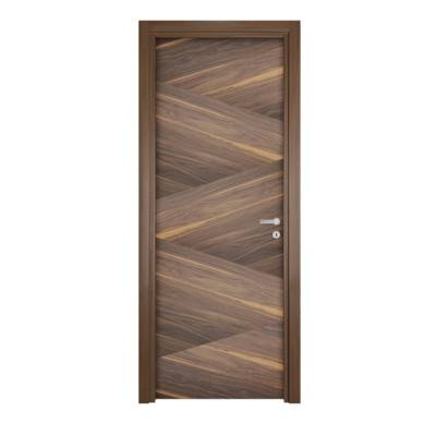 Bloc-porte pleine TORRES plaqué bois noyer Hui.72 à 100 mm - 204 x 73 cm - gauche poussant - Gedimat - SOGAL
