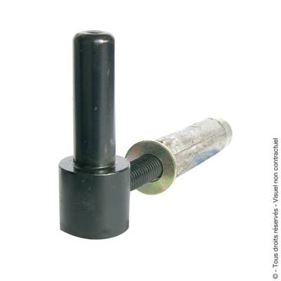 Gond à visser Ø16 mm 110 mm noir + cheville en métal - Gedimat - AFBAT