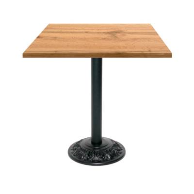 Table pied noir 70x70cm chene armor - intérieur - RestooTab