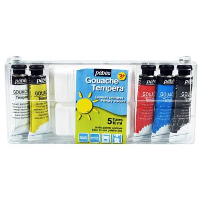 Boite Gouache 5 Tubes 10 Ml Couleurs Primaires + 1 Palette