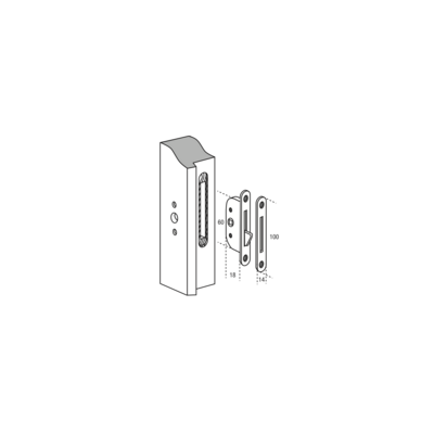 Loquet à encastrer avec pêne et gache axe 10mm 60x18mm - Gedimat - THIRARD